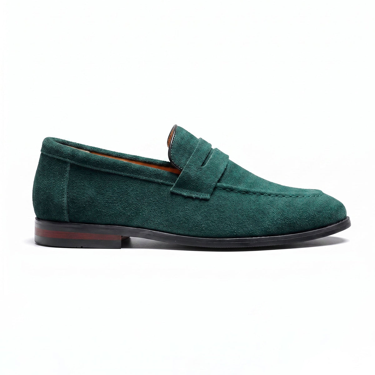 The Sloane Suede Penny Loafer — Forest Green