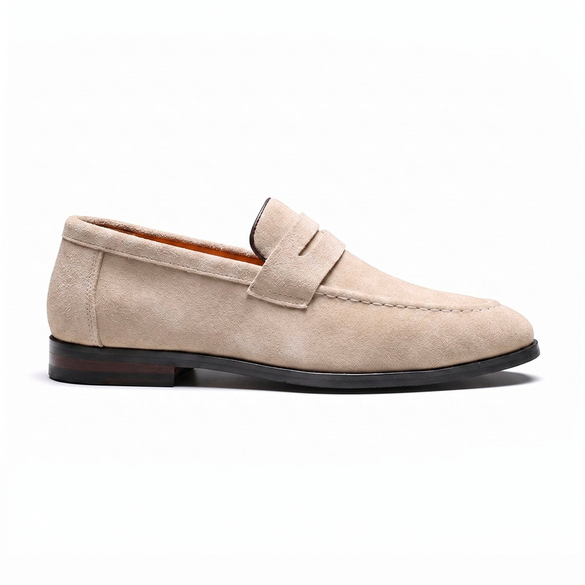 The Sloane Suede Penny Loafer — Sand