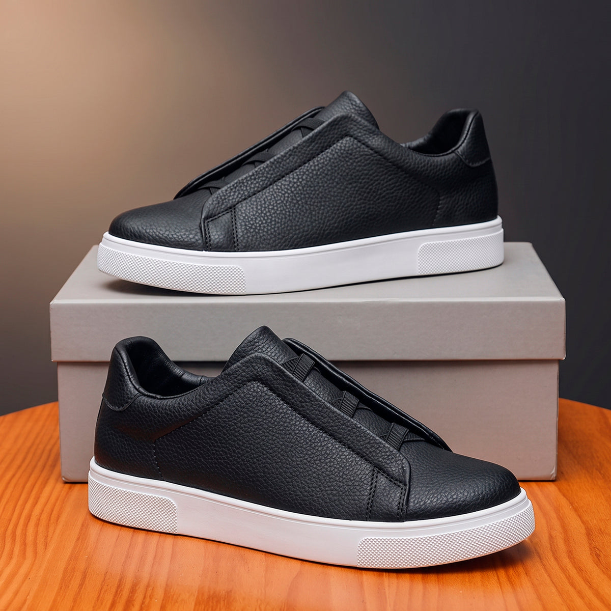 The Clerkenwell Leather Sneaker — Black