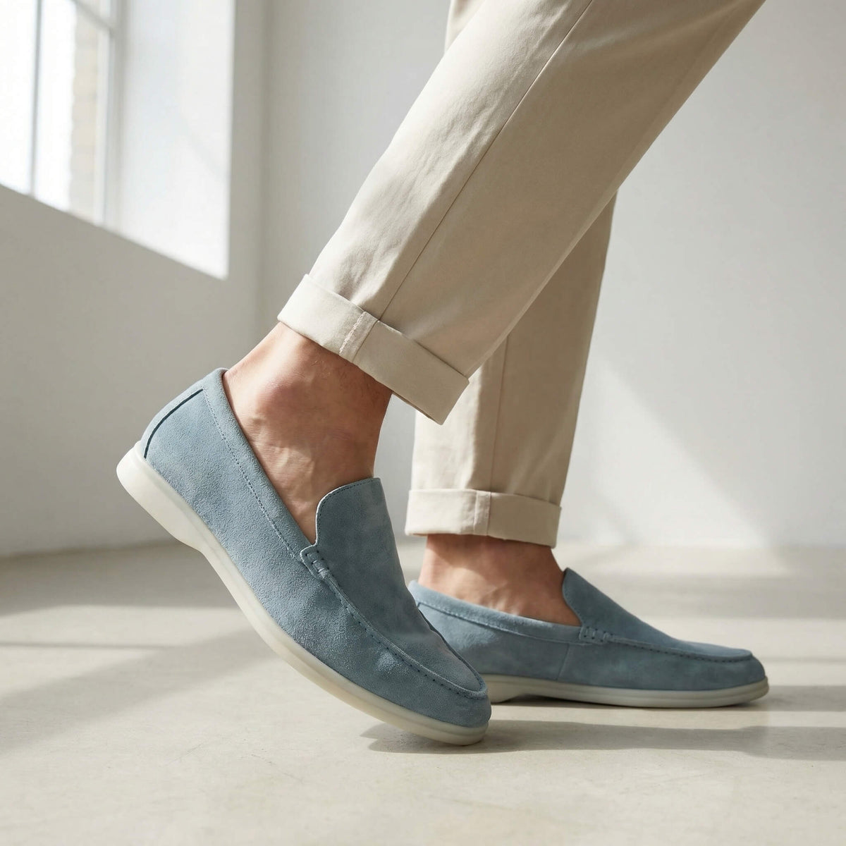 The Richmond Suede Loafer — Pale Blue