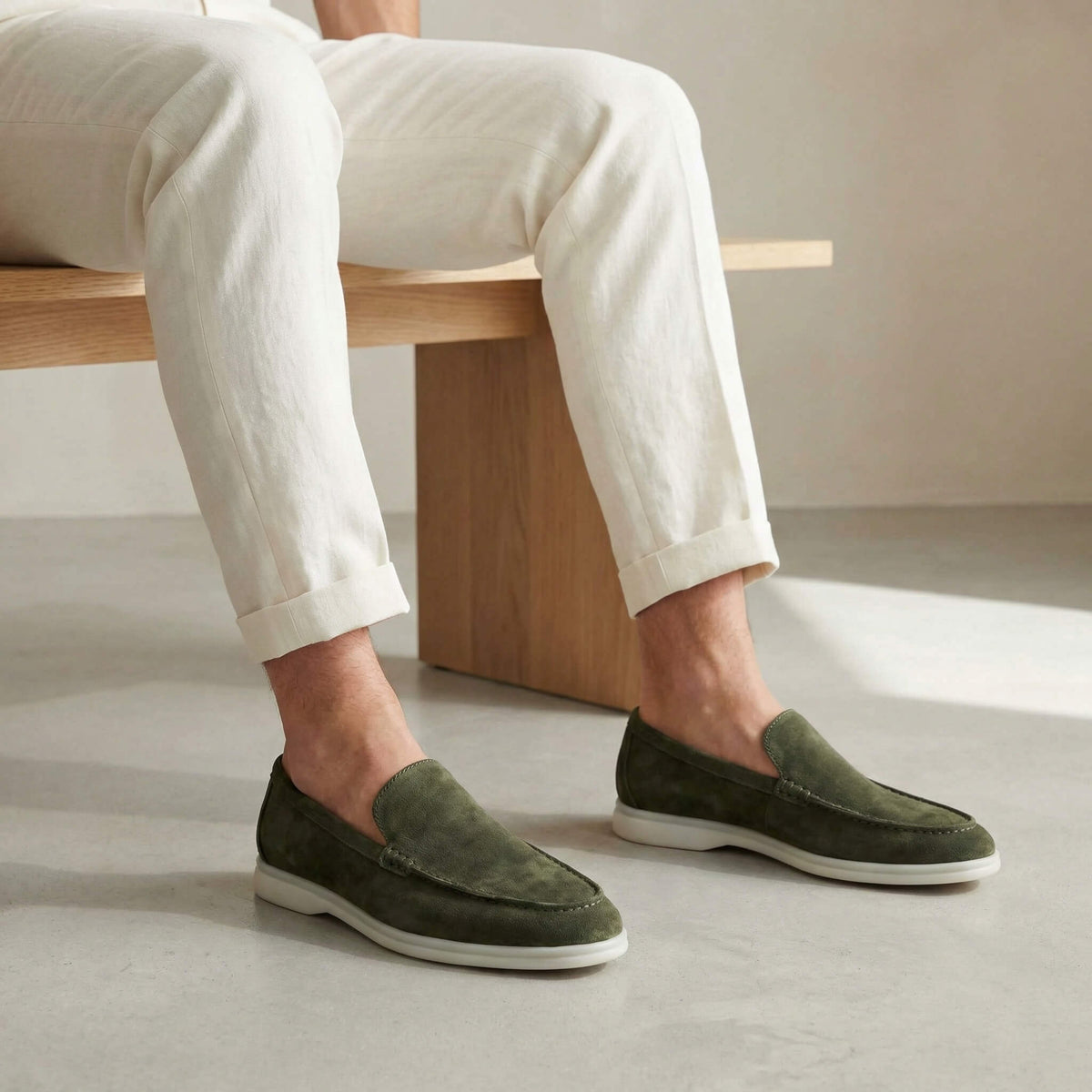 The Richmond Suede Loafer — Olive