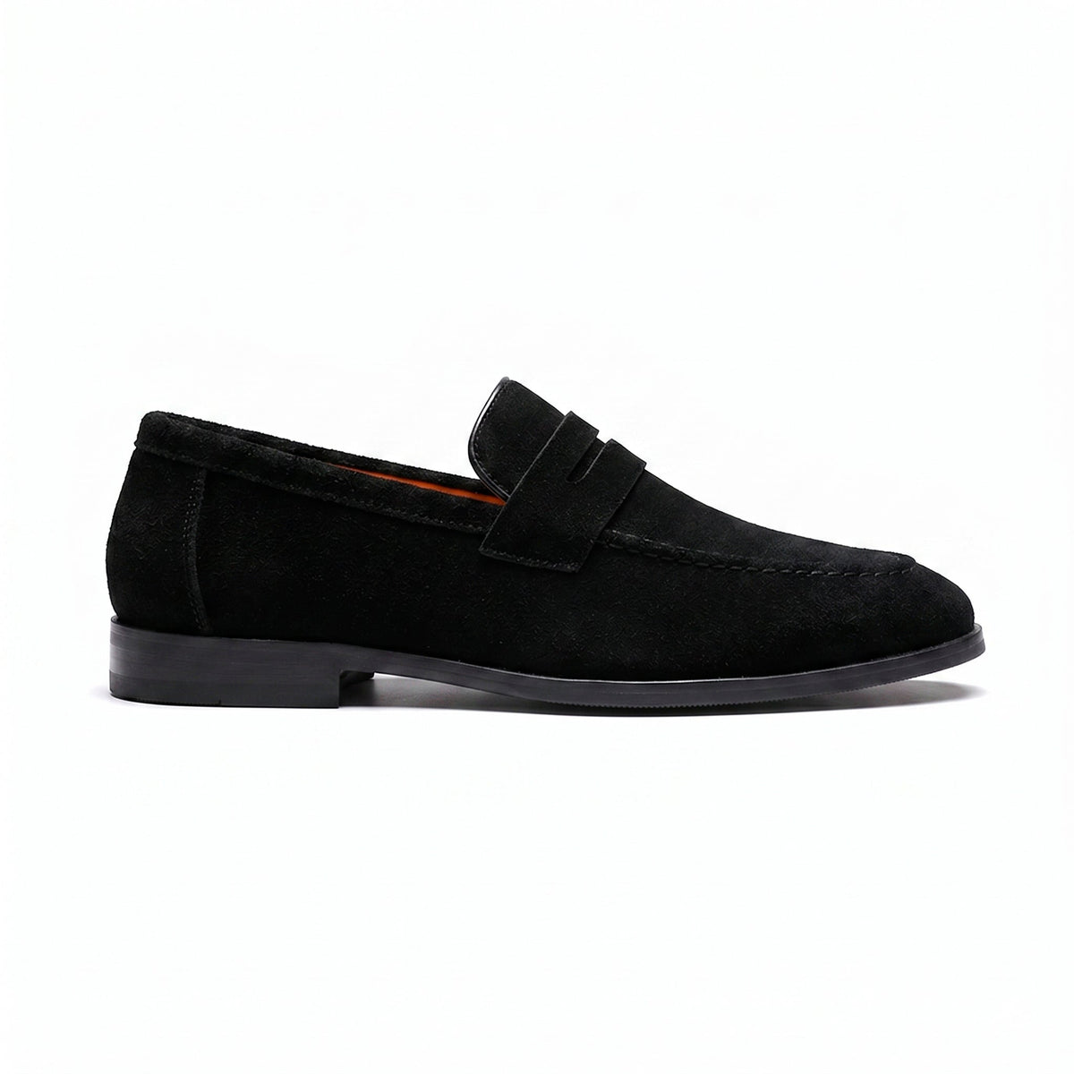 The Sloane Suede Penny Loafer — Black