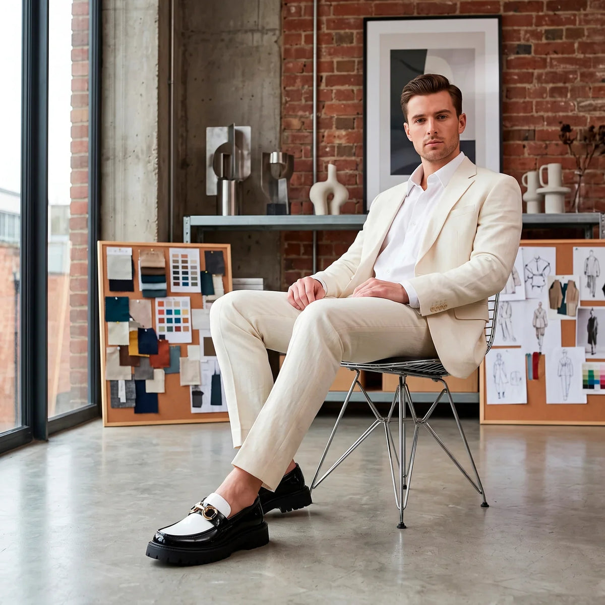 The Soho Loafer – White & Black
