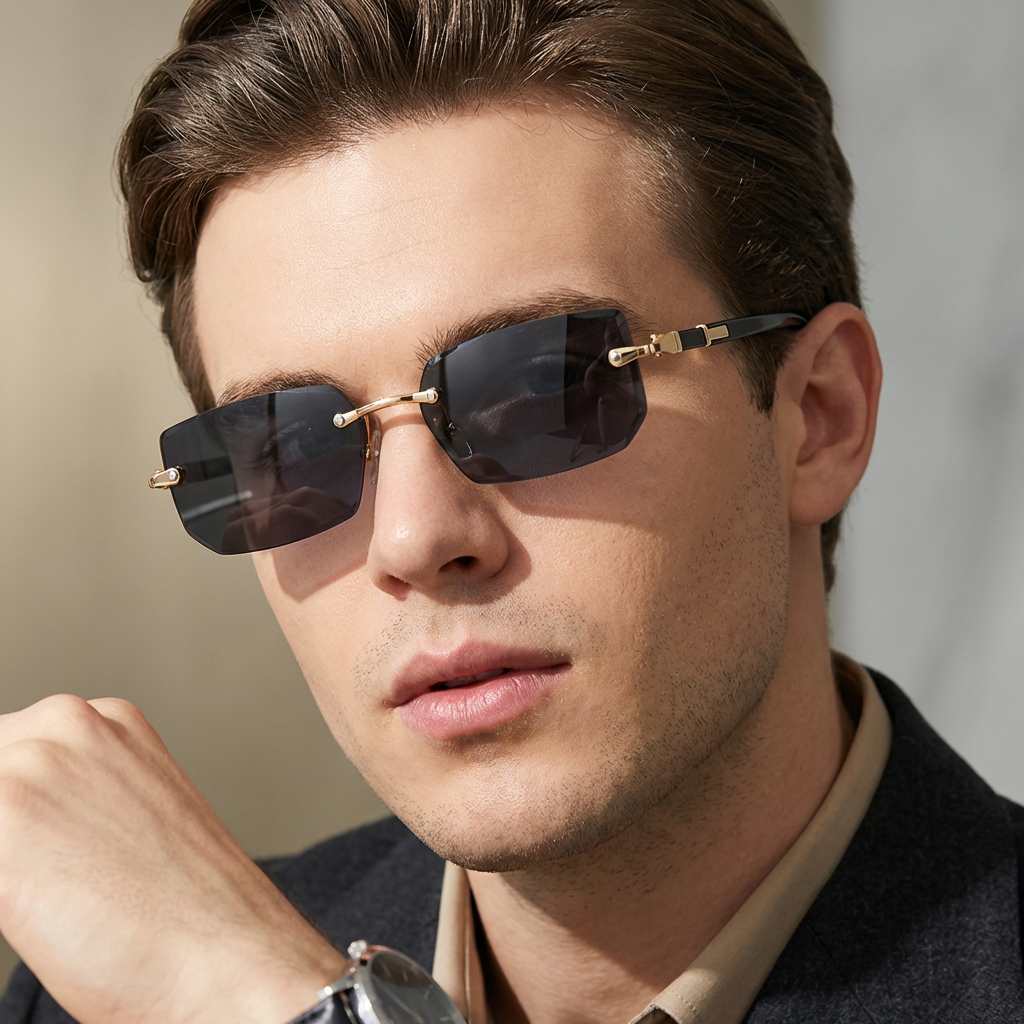 Slate Rimless Sunglasses