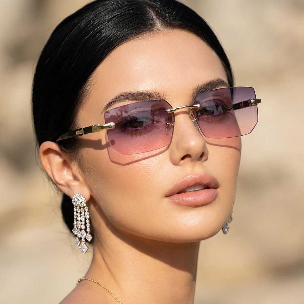 Slate Rimless Sunglasses