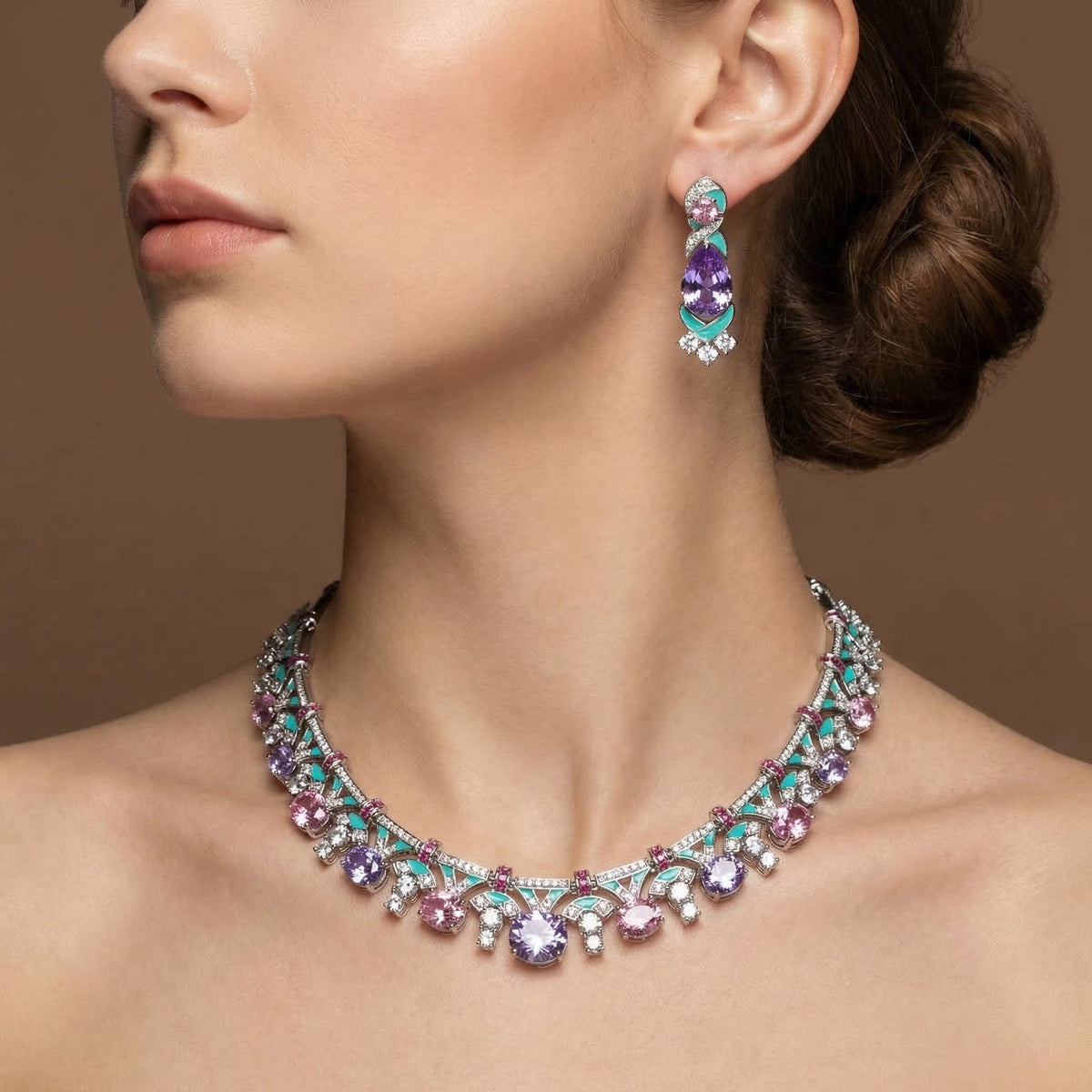 Lila Necklace and Earrings Set